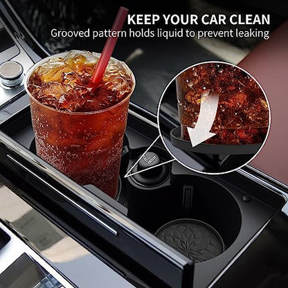 Car Coasters for Cup Holders [4 Pack] - 2.75In Silicone Auto Mug Mats - Universal Non-Slip Recessed Car Interior AccessoriesBlack - color: 4 Pack-black