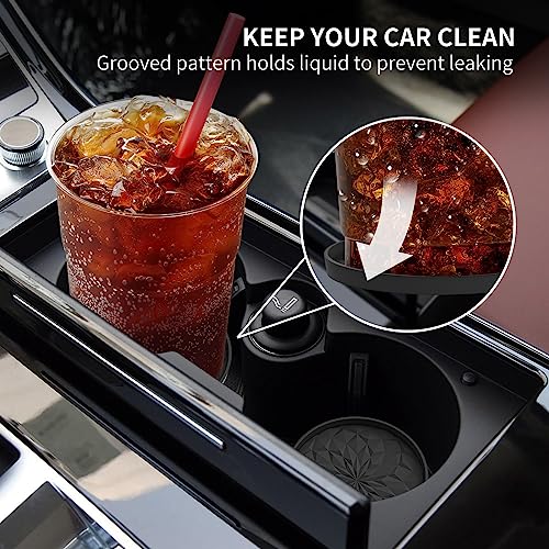 Car Coasters for Cup Holders [4 Pack] - 2.75In Silicone Auto Mug Mats - Universal Non-Slip Recessed Car Interior AccessoriesBlack - color: 4 Pack-black