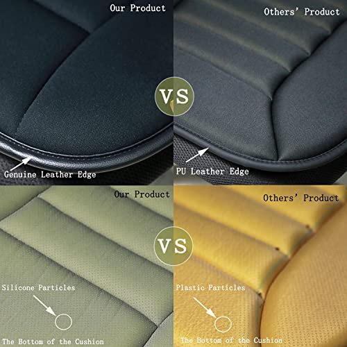 Car Seat Cushion Pad for Driving, Chair Cushion for Office/Truck with Memory Foam, Seat Cushion Comfortable and Durable, Khaki