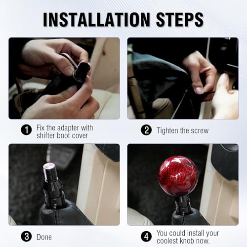 Universal Gear Shift Knob Adapter 12x1.25,Aluminum Alloy Shifter Knob Adapter,Gear Shift Adapter for Non-Threaded Manual Shifters M12x1.25(Black) - color: M12x1.25(Black)