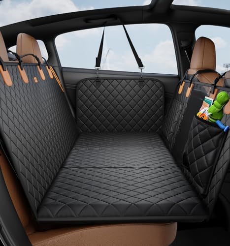 MADE 4 PETS Dog Car Seat Cover for Back Seat - Back Seat Extender for Dogs, Holds 400lbs, Waterproof & Non-Slip Dog Hammock for Car, 8-Layer Hard Bottom with PE Foam, Easy to Install & Clean