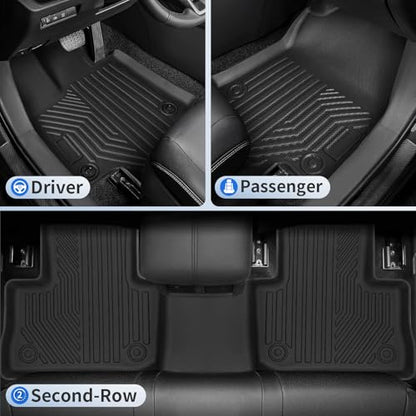 Floor Mats for Toyota RAV4 2025 2024-2019 (Include Hybrid) Full Set All Weather Floor Mats for Toyota RAV4 Accessories 2025 2024-2019 TPE Back Seat Cover Protector Trunk Frunk Mat - size: 2019-2025