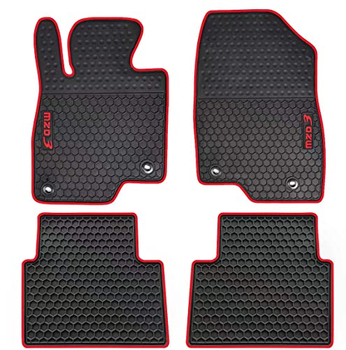 Car Floor Mats Custom Fit for Mazda 3 2014 2015 2016 2017 2018 Odorless Washable Heavy Duty Rubber (All Weather) Floor Liners Christmas Red - color: Christmas Red, size: Mazda 3:2014-2018