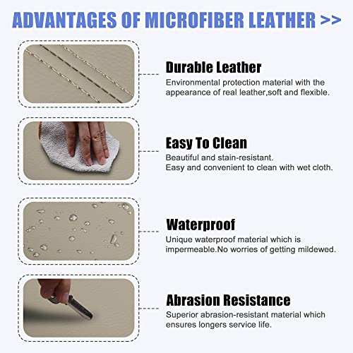 X AUTOHAUX Pair Car Center Console Lid Armrest Seat Box Cover Protector Replacement Microfiber Leather for Acura MDX 2007-2013 Beige