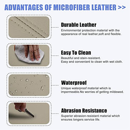 X AUTOHAUX Pair Car Center Console Lid Armrest Seat Box Cover Protector Replacement Microfiber Leather for Acura MDX 2007-2013 Beige