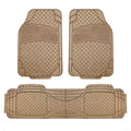 FH Group F11322 Classic Rubber Trimmable Floor Mats (Beige) Full Set - Universal Fit for Cars Trucks and SUVs