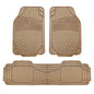 FH Group F11322 Classic Rubber Trimmable Floor Mats (Beige) Full Set - Universal Fit for Cars Trucks and SUVs