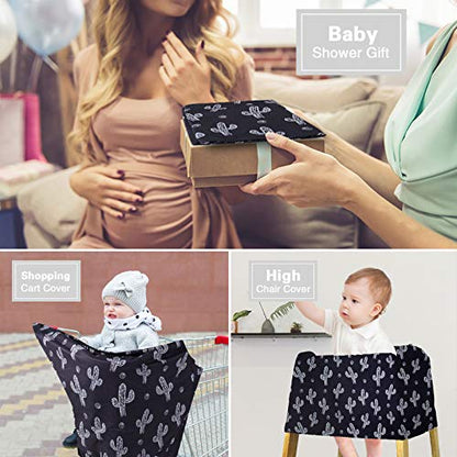Metplus Car Seat Cover Baby, Carseat Canopy & Nursing Breastfeeding Covers, Stretchy Universal Fit, Multi-Use for Stroller/Shopping Cart/High Chair, Gender Neutral Shower Gift (Cactus) - color: Cactus