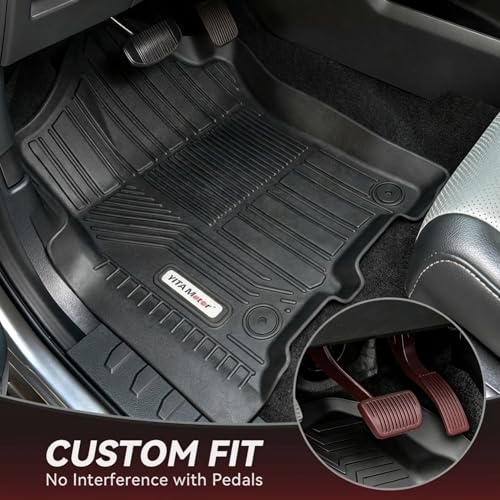 YITAMOTOR Floor Mats Fit for 2019-2025 2026 Ram 2500/3500 Crew Cab (Not for PTO KIT Models), TPE All Weather Dodge Ram 2500/3500 Floor Mats Include 1st & 2nd Row, Black - style: 2019-2025 Ram 2500/3500 Crew Cab