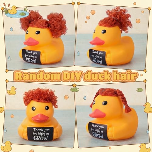 Civaner 7 Inch Emotional Giant Rubber Duck with Positive Message Thank You Gifts Motivational Rubber Duck Gift for Desk, Office, Home Decor Graduation(Teachers Gifts) - style: Thank You for Help Me Gow