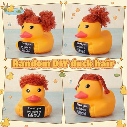 Civaner 7 Inch Emotional Giant Rubber Duck with Positive Message Thank You Gifts Motivational Rubber Duck Gift for Desk, Office, Home Decor Graduation(Teachers Gifts) - style: Thank You for Help Me Gow