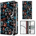 Premium Car Registration and Insurance Card Holder, Cute PU Leather Car Document Holder, Vehicle Glove Box Car Organizer with Magnetic Closure for Driver License, Cards Neon Gamer Pattern - color: Neon Gamer Pattern