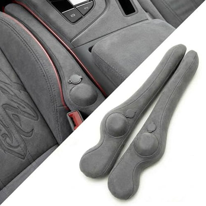 Inflatable Car Seat Gap Filler Strip - 2Pcs Suede Foldable Seat Gap Plug Blocker,Stop Dropping Items,Soft Interior Accessories for All Cars (Gray) - color: Gray