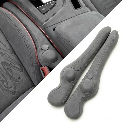 Inflatable Car Seat Gap Filler Strip - 2Pcs Suede Foldable Seat Gap Plug Blocker,Stop Dropping Items,Soft Interior Accessories for All Cars (Gray) - color: Gray
