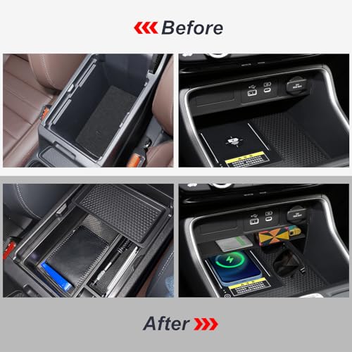2PCS Center Console Organizer Tray and Armrest Storage Box Compatible with 2026 2025 2024 2023 Honda CRV Accessories Insert Secondary Storage Box with ABS Material - size: 2 Pcs Center Console Organizer