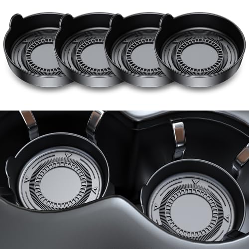 【4 Pack】Lantazi Car Coasters for Cup Holders【Non Slip & Shockproof】Car Cup Coasters for Car Cupholder Coasters Waterproof Sift-Proof Spill Silicone Car Cup Holder insert Car Accessories for Women Man