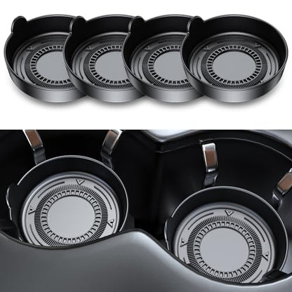【4 Pack】Lantazi Car Coasters for Cup Holders【Non Slip & Shockproof】Car Cup Coasters for Car Cupholder Coasters Waterproof Sift-Proof Spill Silicone Car Cup Holder insert Car Accessories for Women Man