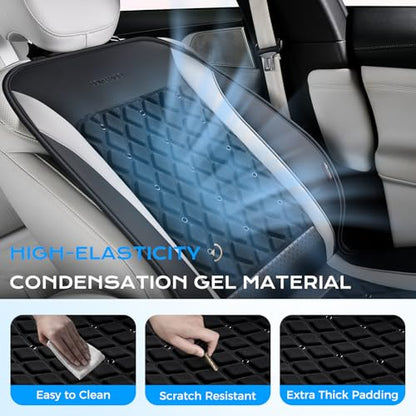 Coverado Upgraded Cooling Car Seat Cover, 12V-24V Ventilated Car Seat Cushion with 8 Fans, Cooled Seat Cover for Car SUV Truck Universal Fit,Dual car Ports + A+C USB Ports Fashion Gray - color: Gray