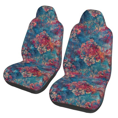 Stain Resistant Car Seat Cover Boho Aztec Bucket Seat Covers Non-Slip Seat Protector Cloth Seats, Van, Truck, SUV, Sedan Modern Blue Seat Protector - color: Boho Aztec