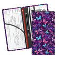 Leather Car Registration and Insurance Card Holder, Cute Car Accessories Vehicle Glove Box Car Organizer for Documents, Cards, License Cute Purple Butterfly - color: Cute Purple Butterfly