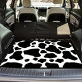Universal Car Trunk Mat 29" x 39", Black White Cow Print All Weather Trunk Protection Cargo Liner, Durable Cargo Mat Rear Trunk Liner, Stylish Vehicle Interior Accessories Suitable for Most Car Models
