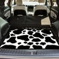 Universal Car Trunk Mat 29" x 39", Black White Cow Print All Weather Trunk Protection Cargo Liner, Durable Cargo Mat Rear Trunk Liner, Stylish Vehicle Interior Accessories Suitable for Most Car Models