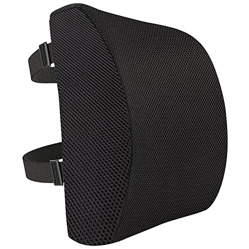 Amazon Basics Comfortable Seat Cushion & Lumbar Support for Office Chairs, Memory Foam with Cooling Gel, Non-Slip, Black - size: Seat Cushion & Lumbar Support, style: Memory Foam
