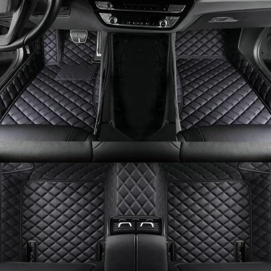 TAHALICustom Colors Car Floor Mats Black Pink for 99.9% Sedan SUV Sports， All-Weather Liners Car Floor mat，Luxury Leather Automotive Floor Mats (Black car mats,3D Floor Mats) - color: Black car mats