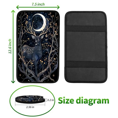 Universal Auto Center Console Pad and 2Pcs Car Coasters Set, Anti Slip Soft Neoprene Car Armrest Seat Box Cover Protector Universal Fit - Car Interior Accessories, Moondeer - color: 493