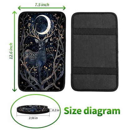 Universal Auto Center Console Pad and 2Pcs Car Coasters Set, Anti Slip Soft Neoprene Car Armrest Seat Box Cover Protector Universal Fit - Car Interior Accessories, Moondeer - color: 493