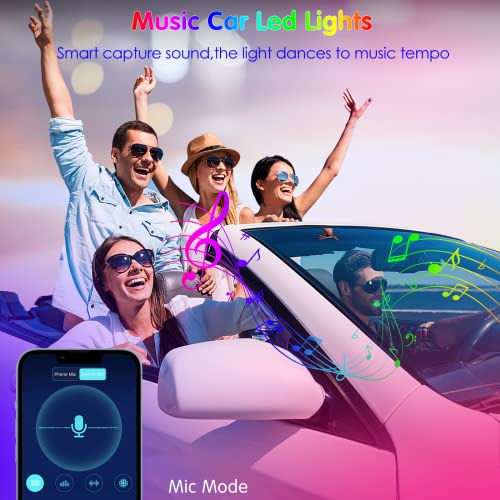 Interior Car Lights Keepsmile Car Accessories APP Control with Remote Music Sync Color Change RGB Under Dash Lighting with Charger 12V LED Lights Running Board Lights