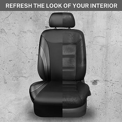 CAR PASS Premium Carbon Fiber Leather Car Seat Covers Full Set,Airbag Compatible,5mm Composite Sponge Inside,Sporty Universal Fit for SUV,Van,Sedan,Truck (Full Set,Black) - color: Black
