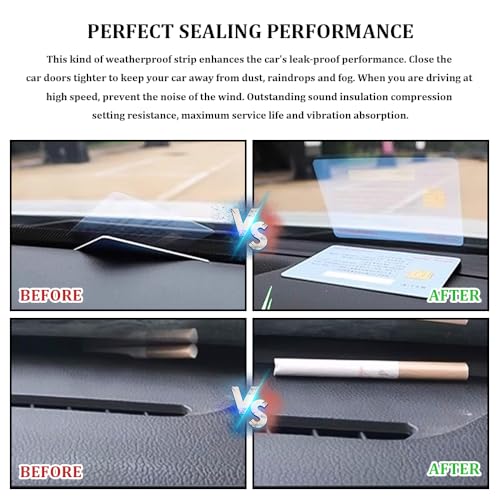 1PCS Car Dashboard Seal Strip, Automotive Door Weather Stripping, Black 2m Rubber Seal Protector Guard Strip, Universal Accessory Car Windshield Trim Seal Strip Fit for Trucks, Boats, RVs