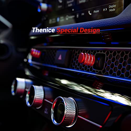 Compatible with Honda Civic 2022-2026 Center Consoles Air Vent Shift Knob Cover A/C Wind Outlet Lever Decoration Trims 4PCS for 11th Gen Civic, 2023-2026 CR-V (Red)