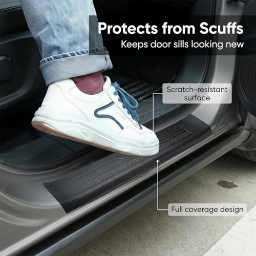 Door Sill Guards for Ford Bronco 4 Door Accessories 2021 2022 2023 2024 2025, Anti Scratch Anti-Slip Door Sill Protectors