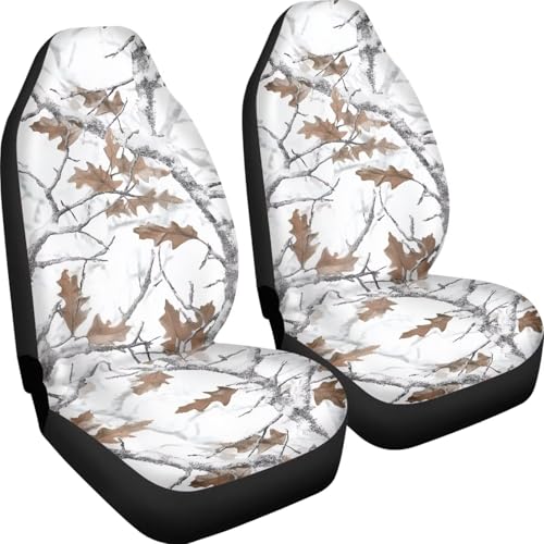 Camouflage Hunting 2 Piece Car Seat Covers for Men Women Front Seats Only Auto Interior Accessories Bucket Seat Covers Universal Fit for Cars Trucks Suvs Vans - color: Camouflage Hunting