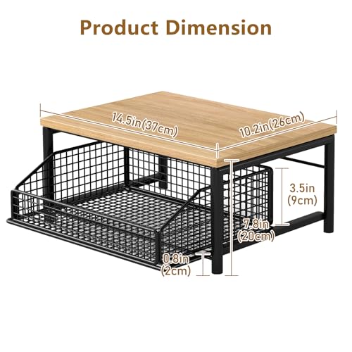 Funecy Coffee Pod Drawer Holder,Coffee Machine Storage Rack,Home Kitchen Counter Coffee Bar Organizer,Storage Basket Drawer (Black) - color: Black