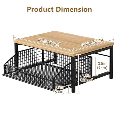 Funecy Coffee Pod Drawer Holder,Coffee Machine Storage Rack,Home Kitchen Counter Coffee Bar Organizer,Storage Basket Drawer (Black) - color: Black