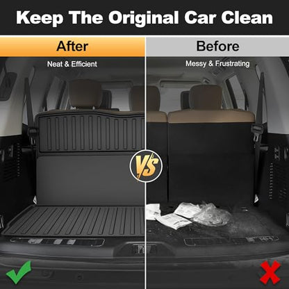 AOMSAZTO Cargo Mat Compatible with 2019-2024 Nissan Armada: All Weather TPE Custom Fit Cargo Liner & Backrest Liners for Armada & QX80 - style: 11)19-24 Armada Cargo Mat and Seatback Mat