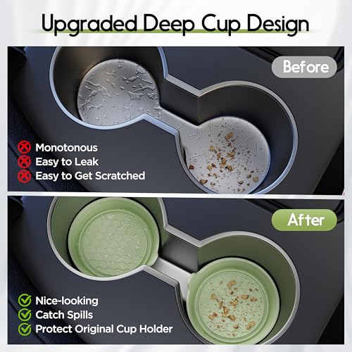 Car Cup Coaster Universal Automotive Waterproof Non-Slip Cup Holders Sift-Proof Spill Holder Car Interior Accessories 4 Pack Tea Green - color: Tea Green Solid, size: 4 Pack