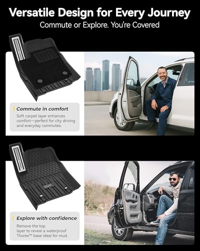 3W Floor Mats&Carpet for Toyota Tacoma 2024-2026 Double Cab Auto Tran(Not Fit Hybrid & XtraCab) with Metal Pedals, TPE All Weather Custom Fit Floor Liner for Tacoma TRD/SR/SR5/limited Car Liners. - size: 6. Tacoma|24-26|Floor Mats&Carpets|Metal Pedal