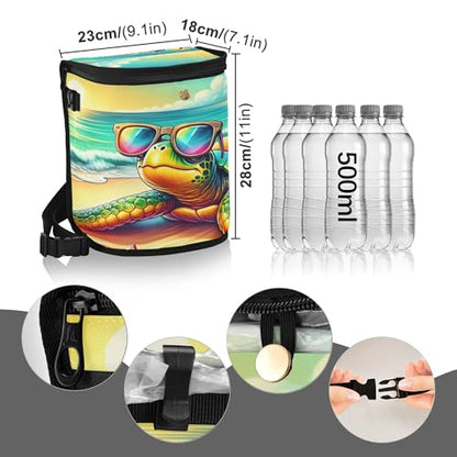 MNSRUU Car Trash Can with Lid, Turtle Wearing Sunglasses Car Trash Bag Hanging Organizers and Storage for Front Back Seat, Leak-Proof Trash Bin - color: Cat I8055A