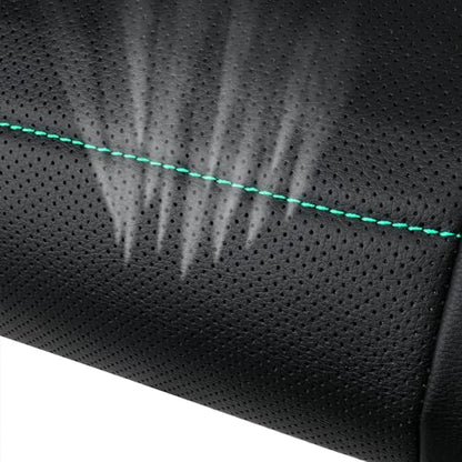 CAR PASS Universal FIT Piping Leather Car Seat Cover, for suvs,Van,Trucks,Airbag Compatible,Inside Zipper Design and Reserved Opening Holes (Full Set, Black and Mint) - color: Full Set Mint