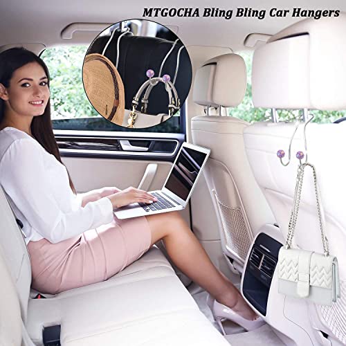 Bling Purse Hook for Car Headrest, Upgraded Cute Car Seat Hooks for Bag Handbag, Durable Stainless Auto Purse Hanger Holder 2 Pack, Light Purple - color: Light Purple