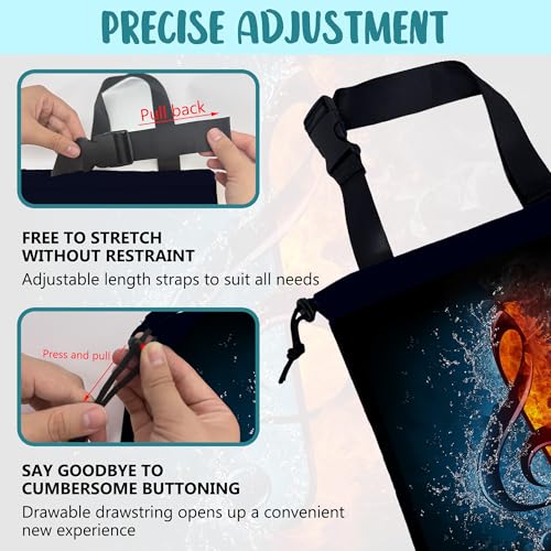 Car Trash Bag Music Note in Fire and Water Leak-Proof Waterproof Car Garbage Bag with Drawstring Foldable Canvas Trash Bin with Adjustable Buckle for Car Accessories, Travelling, Camping - color: Music Note in Fire and Water