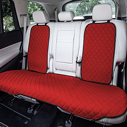 FH Group Car Seat Cover Cushion - Cars Trucks SUV, Neosupreme Car Seat Cushions, Waterproof Car Seat Cover Cushion, Universal Fit Car Seat protector Rear Set Red - color: Red, style: Rear Bench