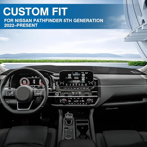 KUST Black Dash Cover for 2022-2025 2026 Nissan Pathfinder (NOT fit for Pathfinder Platinum 22-26) (Without HUD) Dashboard Cover Non-Slip Interior Accessories for Pathfinder Custom Fit Dash Mat - size: For Pathfinder 22-26