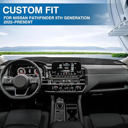 KUST Black Dash Cover for 2022-2025 2026 Nissan Pathfinder (NOT fit for Pathfinder Platinum 22-26) (Without HUD) Dashboard Cover Non-Slip Interior Accessories for Pathfinder Custom Fit Dash Mat - size: For Pathfinder 22-26