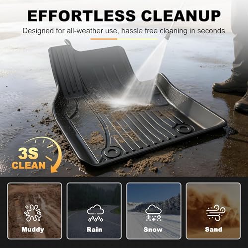 Floor Mats & Cargo Liner Custom Fit for Mazda 3 Sedan 2026-2019 (Not for Hatchback) - All Weather TPE Protection, Front/Rear Full Set, Black - style: 6)19-25 Mazda 3 Floor & Cargo Mats