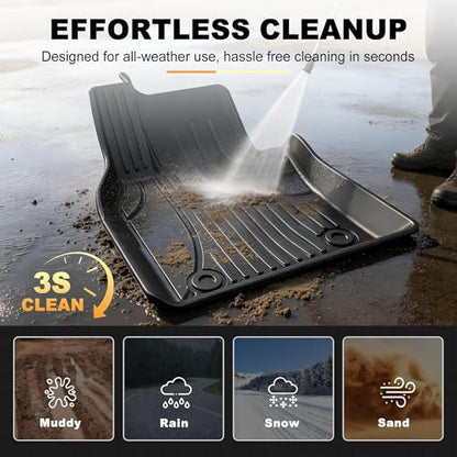 Floor Mats & Cargo Liner Custom Fit for Mazda 3 Sedan 2026-2019 (Not for Hatchback) - All Weather TPE Protection, Front/Rear Full Set, Black - style: 6)19-25 Mazda 3 Floor & Cargo Mats